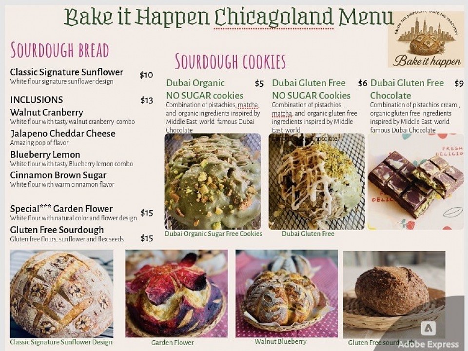 Bake it Happen Chicagoland Menu