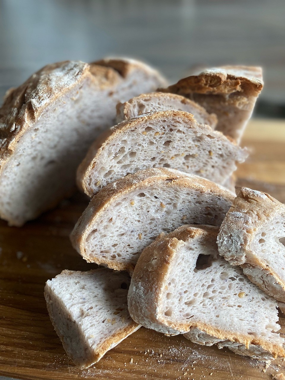 Gluten Free sourdough with blue corn masa